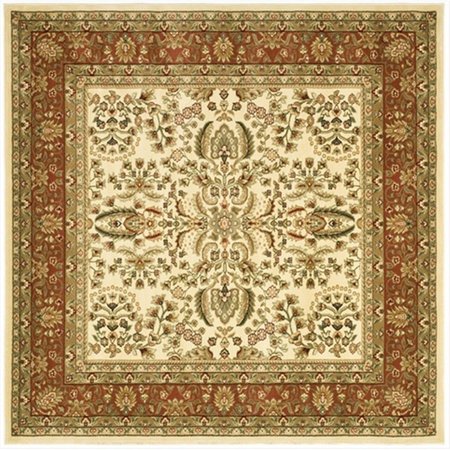 SAFAVIEH 8 x 8 ft. Square Lyndhurst Ivory and Rust Traditional Rug LNH214R-8SQ